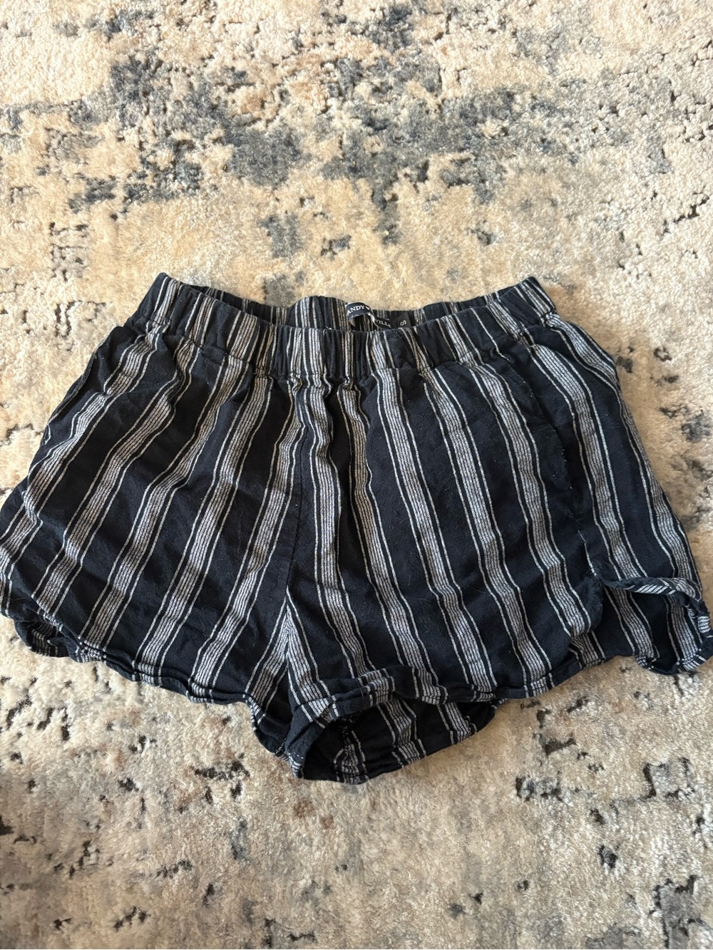 Brandy Melville Black & White Striped Athletic Shorts